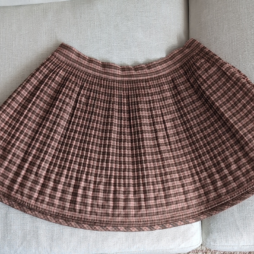 Plaid Pleated Women's Skirt - Pink and Black